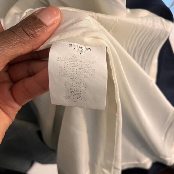 Brooksfield Donna Womens Blazer Size 7 Navy Blue One Button Long Sleeves - Picture 6 of 9